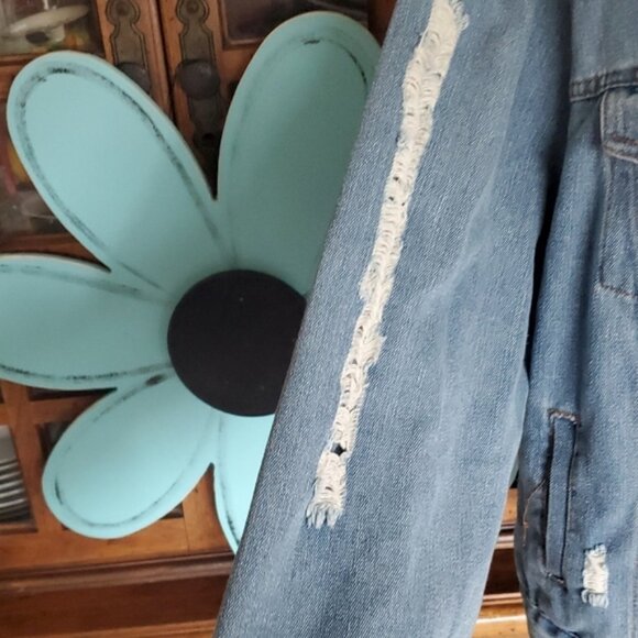 Ci Sono Blue Distressed Jean Jacket - Picture 5 of 9